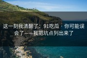 这一刻我清醒了：91吃瓜 · 你可能误会了——我把坑点列出来了