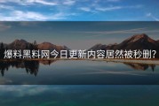 爆料黑料网今日更新内容居然被秒删？