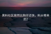 黑料社区居然比狗仔还快，料从哪来的？