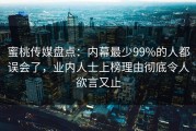 蜜桃传媒盘点：内幕最少99%的人都误会了，业内人士上榜理由彻底令人欲言又止
