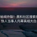 本周秘闻炸裂！黑料社区搜索揭秘，惊人当事人内幕真相大白
