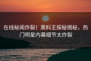 在线秘闻炸裂！黑料王探秘揭秘，热门明星内幕细节太炸裂