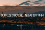 黑料社区热度不减，背后是否有推手？