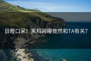 目瞪口呆！黑料网曝竟然和TA有关？