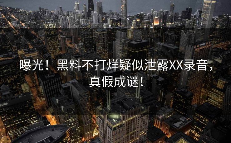 曝光！黑料不打烊疑似泄露XX录音，真假成谜！