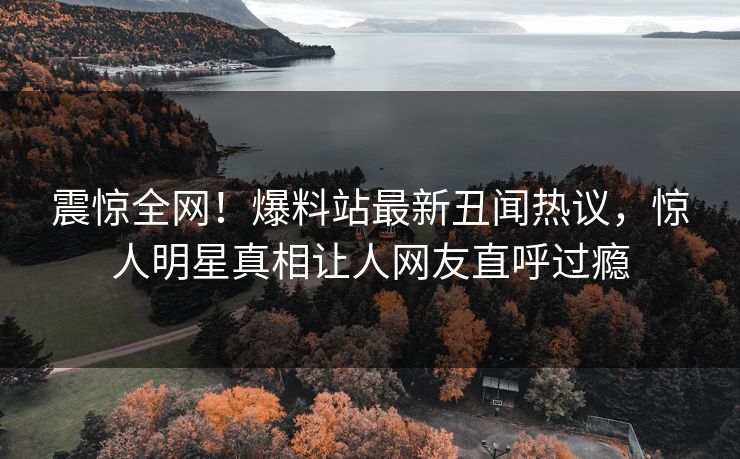 震惊全网！爆料站最新丑闻热议，惊人明星真相让人网友直呼过瘾