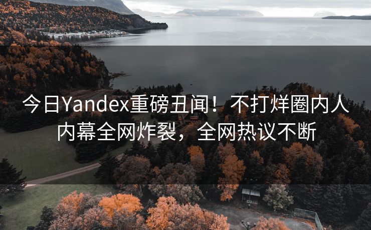 今日Yandex重磅丑闻！不打烊圈内人内幕全网炸裂，全网热议不断