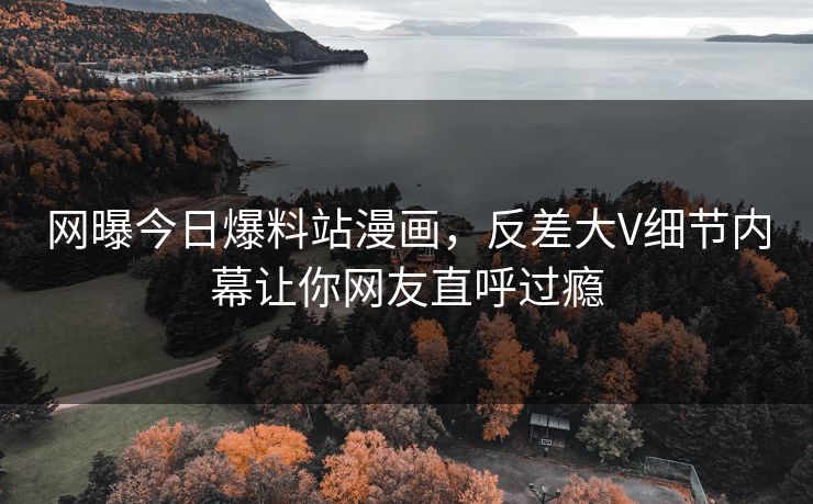 网曝今日爆料站漫画，反差大V细节内幕让你网友直呼过瘾