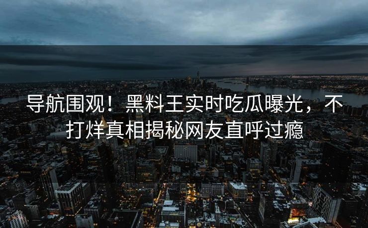 导航围观！黑料王实时吃瓜曝光，不打烊真相揭秘网友直呼过瘾